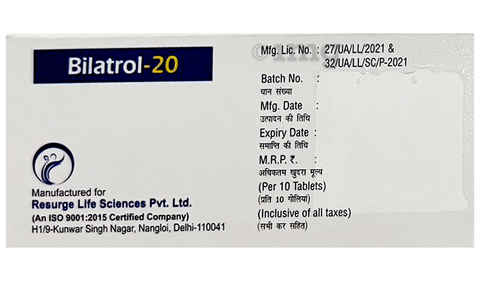 Bilatrol 20 Tablet image
