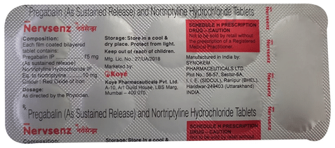 Nervsenz 75mg/10mg Tablet