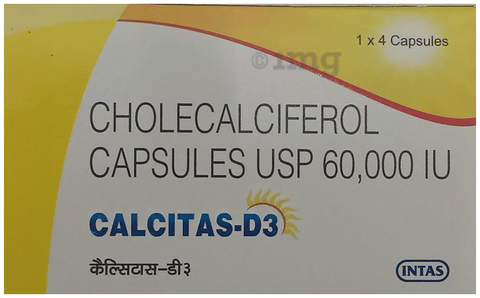Calcitas  -D3 Soft Gelatin Capsule from Intas for Bone, Joint and Muscle Care image