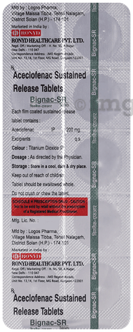 Bignac 200mg Tablet SR image
