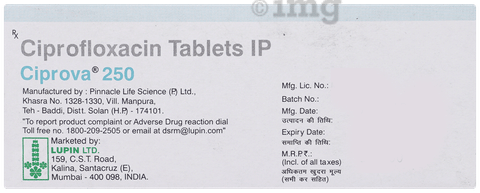 Ciprova 250mg Tablet image