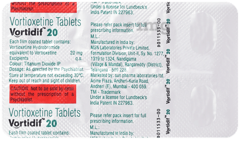 Vortidif 20mg Tablet image