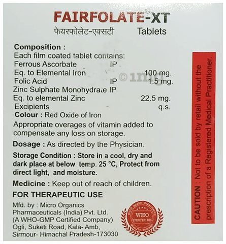 Fairfolate-XT Tablet image