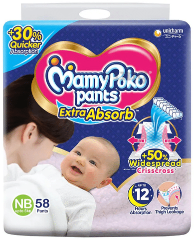 MamyPoko Pants Extra Absorb Diapers  New Born  Buy 66 MamyPoko Pant  Diapers for babies weighing  5 Kg  Flipkartcom