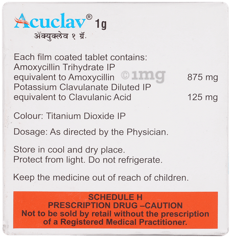Acuclav 1000mg Tablet image
