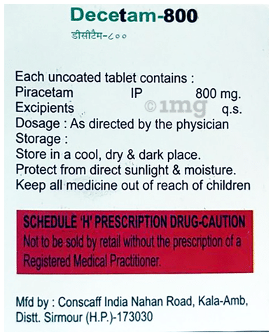 Decetam 800 Tablet