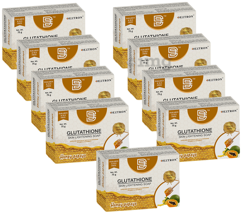 Dextron Glutathione Skin Lightening Soap (75gm Each) Honey Papaya: Buy combo pack of 9.0 Packs at best price in India | 1mg Dextron Glutathione Skin Lightening Soap (75gm Each) Honey Papaya: Buy combo pack of 9.0 Packs at best price in India | 1mg