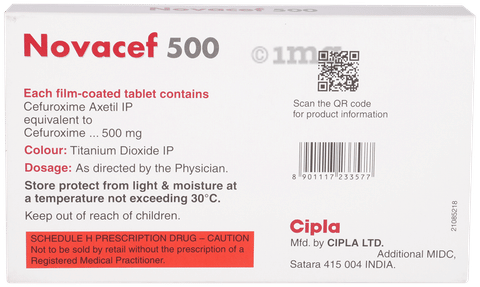 Novacef 500 Tablet image