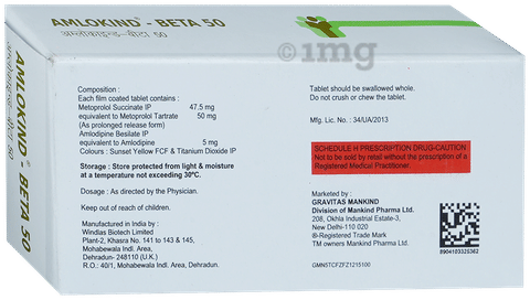 Amlokind-Beta 50 Tablet PR image Amlokind-Beta 50 Tablet PR image