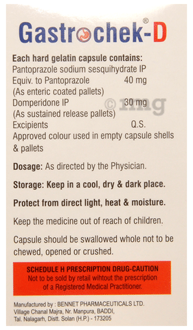 Gastrochek D 30mg/40mg Capsule image