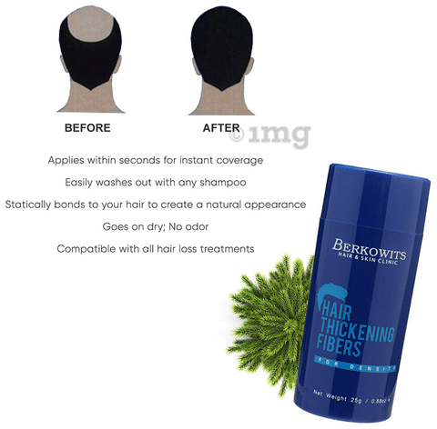 Berkowits Hair Thickening Fibers Dark Brown: Buy bottle of 25 gm Powder at best price in India | 1mg Berkowits Hair Thickening Fibers Dark Brown: Buy bottle of 25 gm Powder at best price in India | 1mg