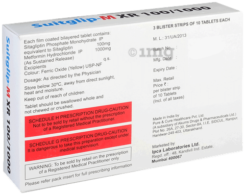 Suitglip-M XR 100/1000 Tablet