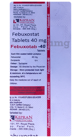 Febuxotab 40 Tablet image Febuxotab 40 Tablet image
