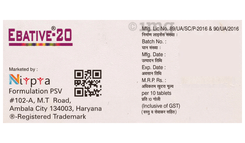 Ebative 20 Tablet image Ebative 20 Tablet image