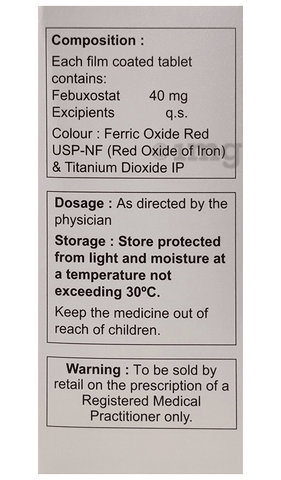 Febgout 40mg Tablet image