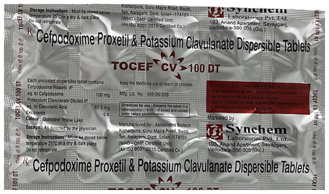 Tocef CV 100 DT Tablet image