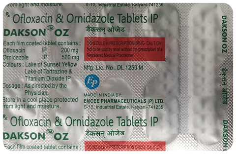 Dakson OZ 200 mg/500 mg Tablet
