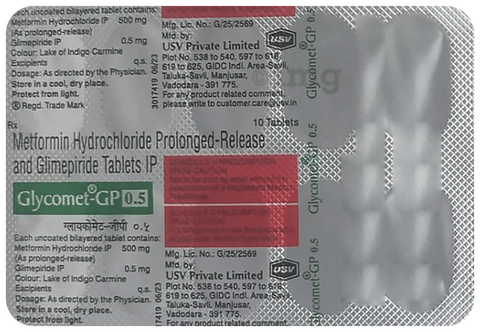 Glycomet-GP 0.5 Tablet PR image Glycomet-GP 0.5 Tablet PR image