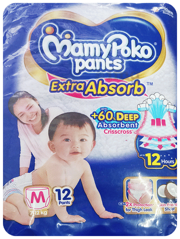 MamyPoko Extra Absorb Diaper Pants For Up To 12 Hours Absorption Size  Medium