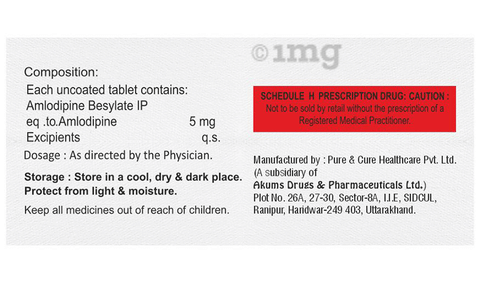 Amlovil 5mg Tablet image