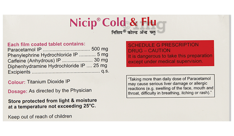 Nicip Cold & Flu Tablet image