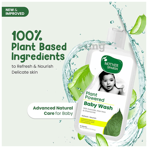 Mother Sparsh Plant Powered Baby Wash with Avocado Oil, Aloe Vera