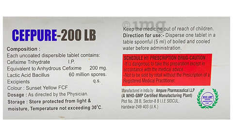 Cefpure 200 LB Tablet image Cefpure 200 LB Tablet image