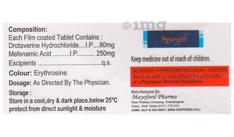 Spasgil 80mg/250mg Tablet image Spasgil 80mg/250mg Tablet image