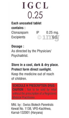 Igcl 0.25mg Tablet image