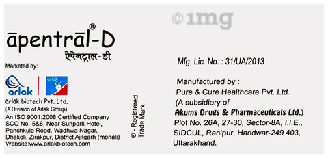 Apentral-D 10mg/40mg Tablet
