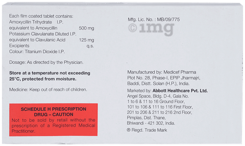 Amoxyclav 625 Tablet image Amoxyclav 625 Tablet image