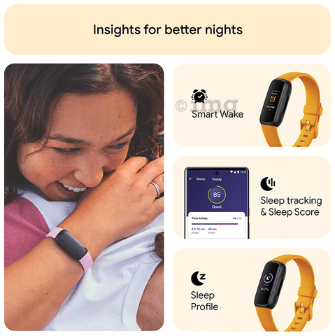 Fitbit Inspire Health Fitness Tracker Morning Glow,Black: Buy