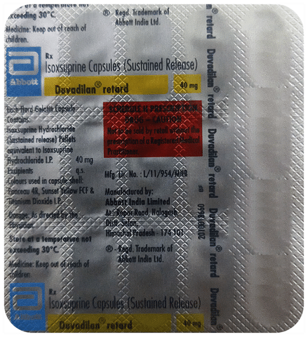 Duvadilan Retard 40mg Capsule SR