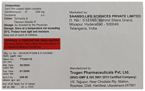 Clarithroz 500 Tablet image