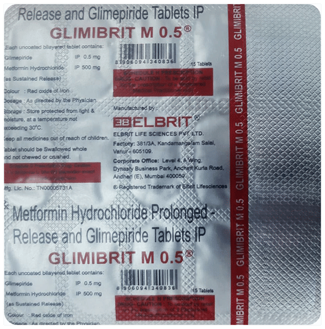 Glimibrit M 0.5 Tablet PR image Glimibrit M 0.5 Tablet PR image