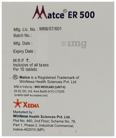 Matce ER 500 Tablet image Matce ER 500 Tablet image