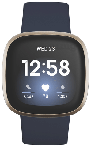 Fitbit Versa 3 Health Fitness Smartwatch Midnight Blue Gold