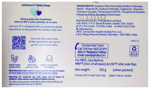 Johnson s Baby Soap with Naturally Derived Glycerin Mild Soap