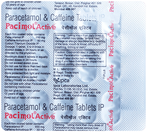 Pacimol Active Tablet image