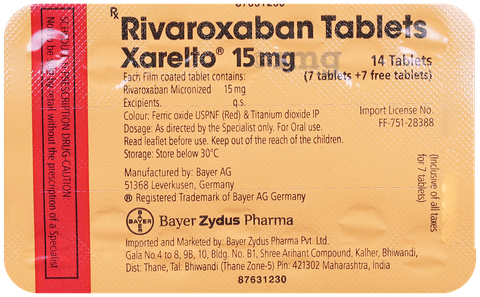 Xarelto 15mg Tablet image