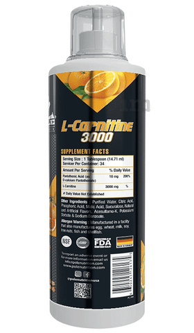Pole Nutrition L-Carnitine 3000mg Orange Blast: Buy bottle of 500.0 ml  Liquid at   in India | 1mg
