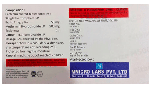 Sitaprize M 500 Tablet image Sitaprize M 500 Tablet image