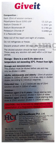 Giveit Oral Solution Orange Sugar Free