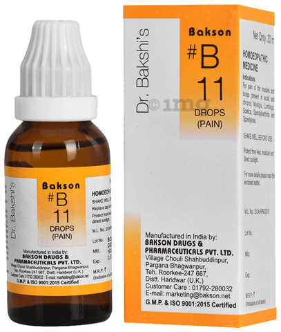 Bakson B11 Pain Drop Buy bottle of 30.0 ml Drop at best price in India 1mg