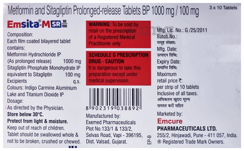 Emsita-M SR100/1000 Tablet