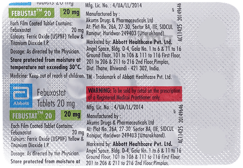 Febustat 20mg Tablet image