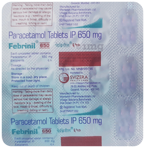 Febrinil 650mg Tablet image