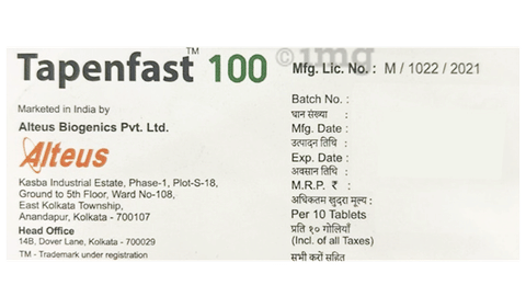 Tapenfast 100 Tablet image