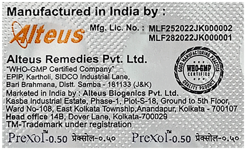 Prexol 0.50 Tablet image