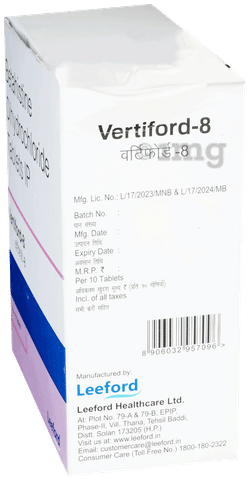 Vertiford 8mg Tablet image